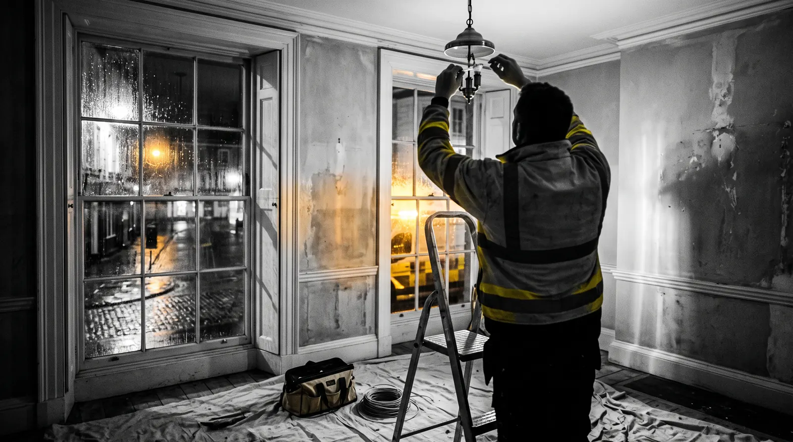 Electrician arriving at a home in Faversham